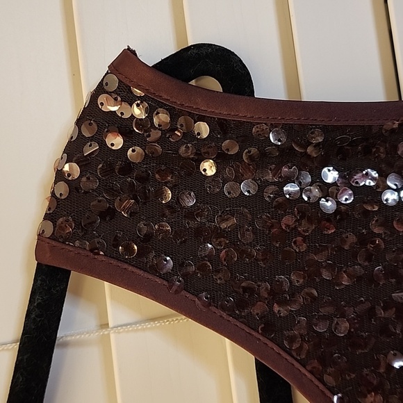 Chico's Sequined Top 3 XL Dark Brown Paillette Sequin Satin Going Out Party - Picture 6 of 9